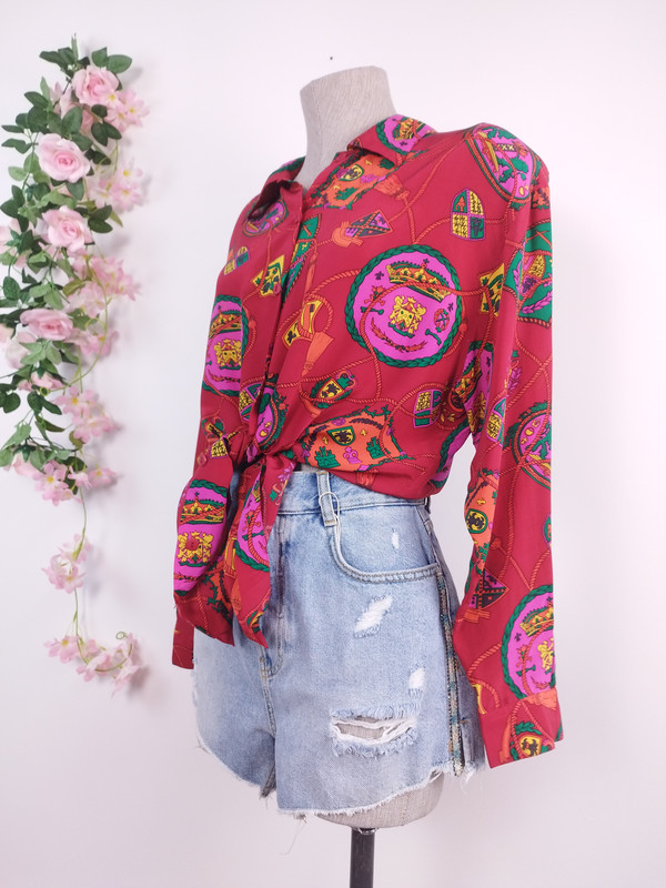 [V-BLU-003] Blusa Vintage Estampado Paisley 90s