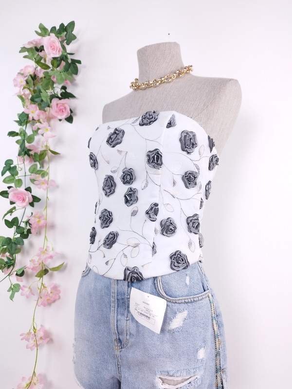 [V-TOP-004] Corset Vintage Y2K Rosas 3D