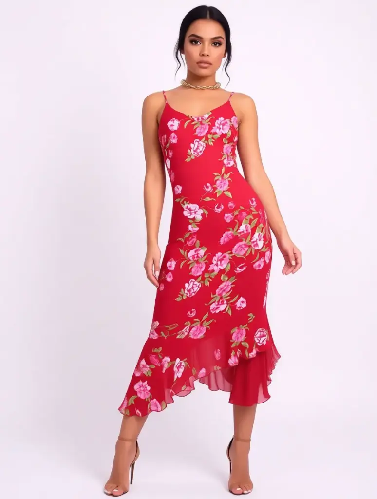 [V-VEST-002] Vestido Vintage Lencero 90s Fiesta