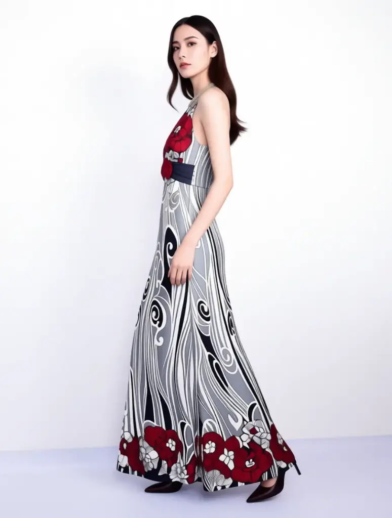 [V-VEST-008] Vestido Vintage Fiesta Estampado Elegante