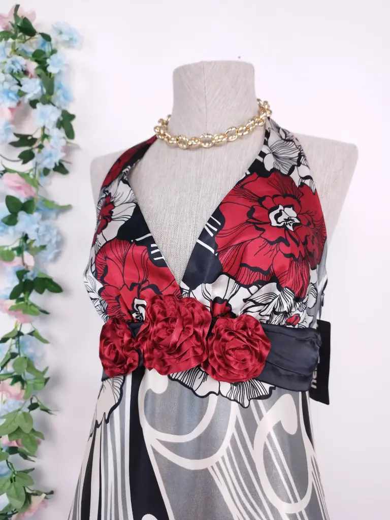 [V-VEST-008] Vestido Vintage Fiesta Estampado Elegante