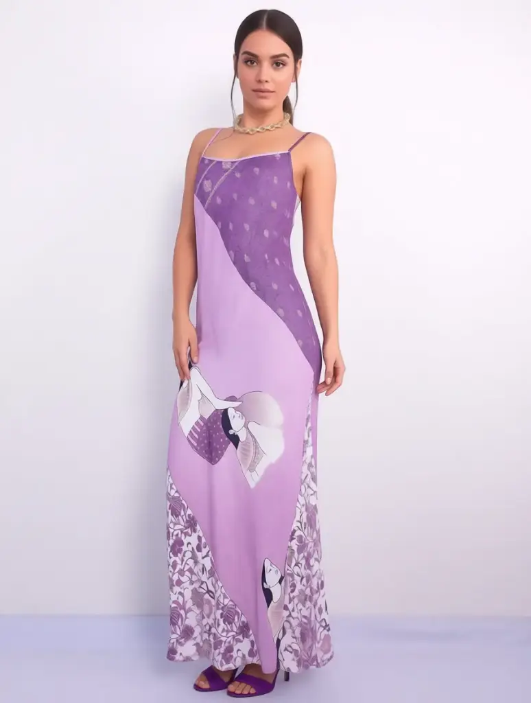 [V-VEST-009] Vestido Vintage Largo Feminista